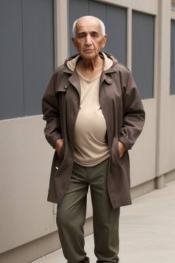 Tunisian elderly male with  brown hair