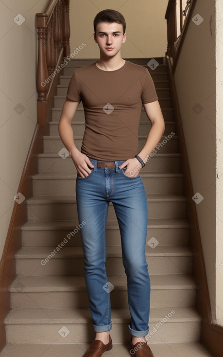 Serbian young adult male with  brown hair