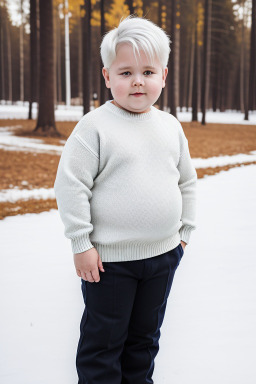 Finnish child boy with  white hair