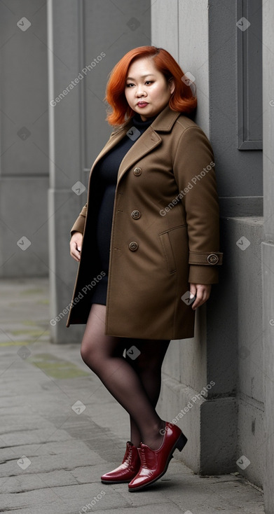 Indonesian middle-aged female with  ginger hair