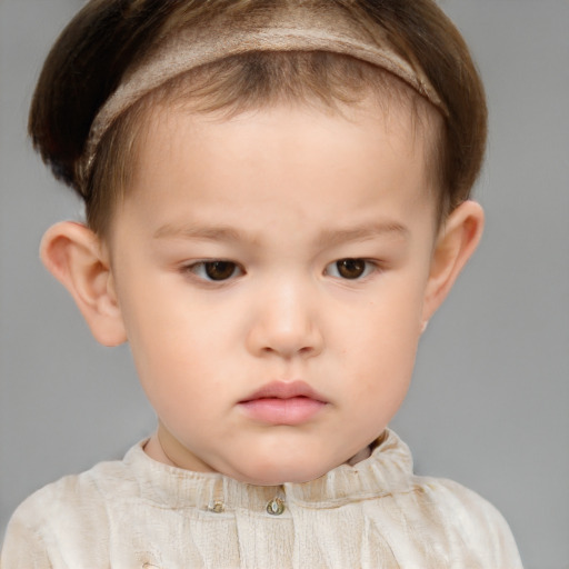 Neutral white child male with short  brown hair and brown eyes