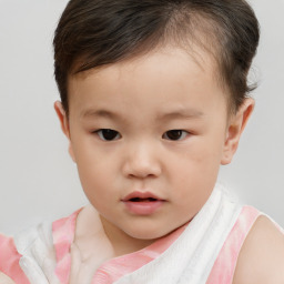 Neutral white child female with short  brown hair and brown eyes