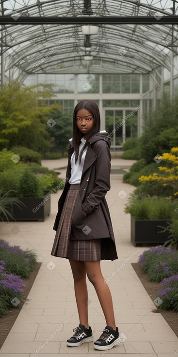 Teenager girl with  brown hair