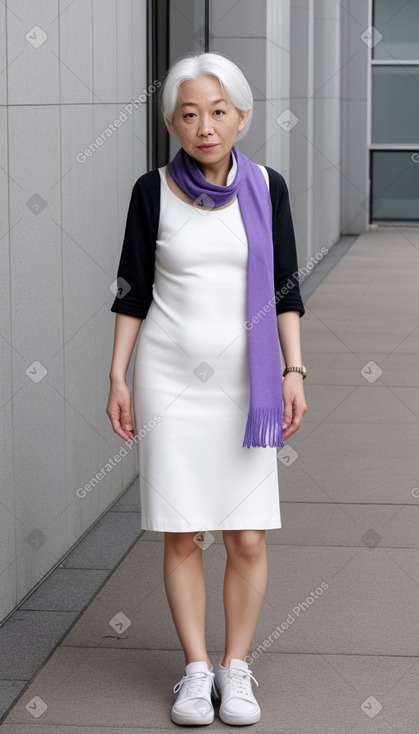 Japanese 45 years female with  white hair