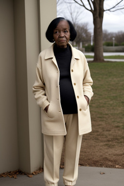 African elderly female with  black hair