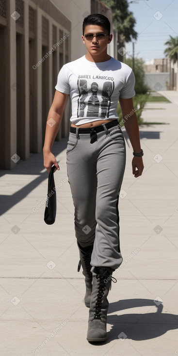 Mexican teenager boy with  gray hair