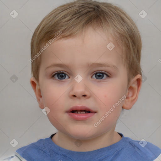 Neutral white child male with short  brown hair and brown eyes