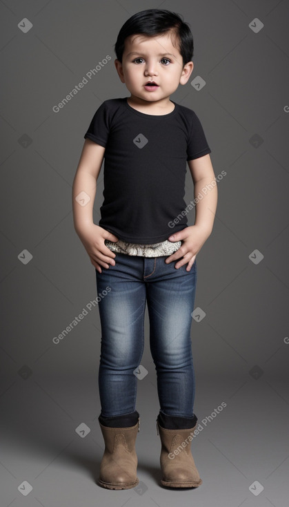 Uzbek infant boy with  black hair