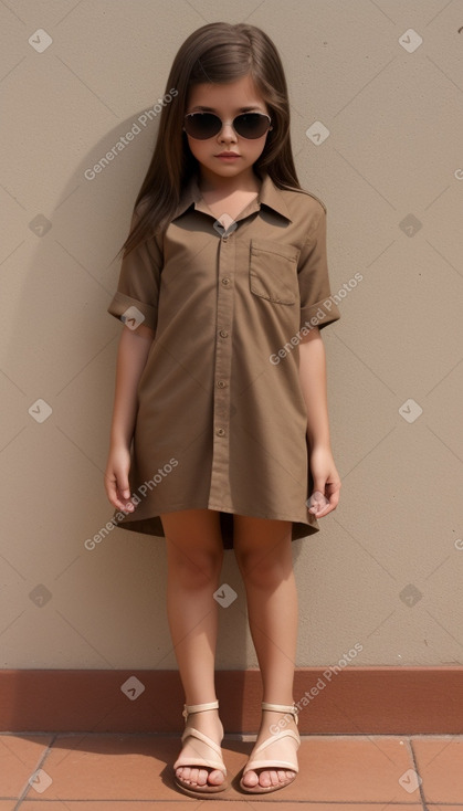 Paraguayan child girl with  brown hair