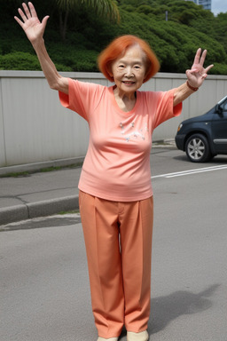 Japanese elderly female with  ginger hair