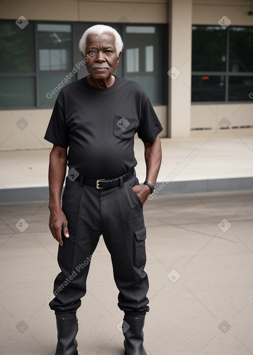 African american elderly male with  black hair