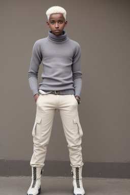 Somali teenager boy with  white hair