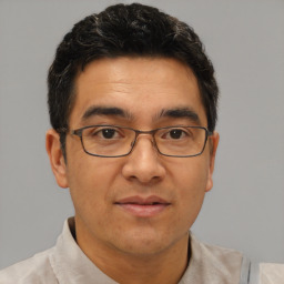 Neutral white adult male with short  brown hair and brown eyes