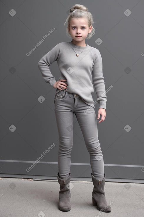 Swiss child girl with  gray hair