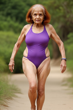 Indian elderly female with  ginger hair