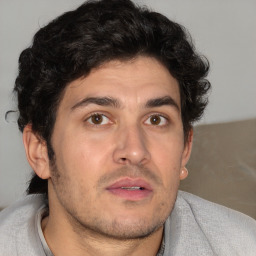 Neutral white adult male with short  brown hair and brown eyes