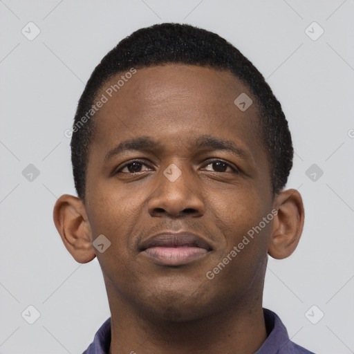 Neutral latino young-adult male with short  brown hair and brown eyes