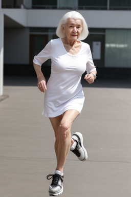 Slovak elderly female with  white hair