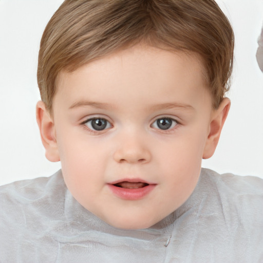 Neutral white child female with short  brown hair and brown eyes