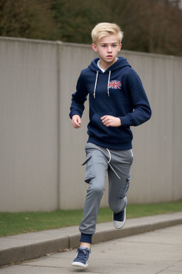 British teenager boy with  blonde hair