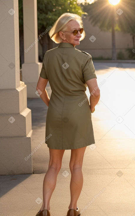 Caucasian elderly female with  blonde hair