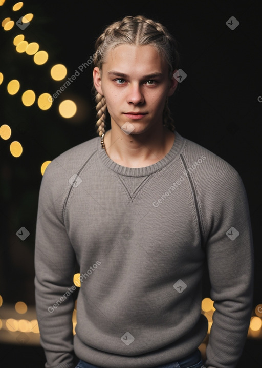 Finnish young adult male with  gray hair