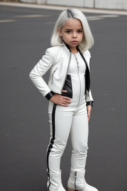 Hispanic child female with  white hair