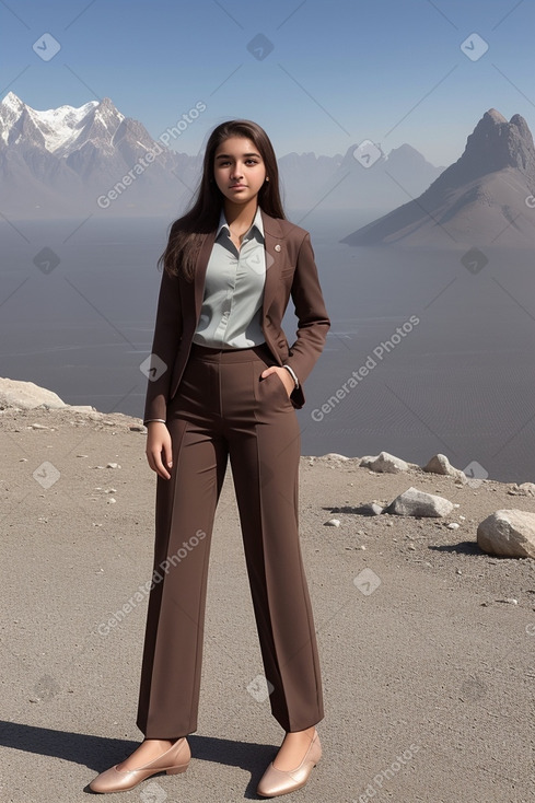 Qatari teenager girl with  brown hair