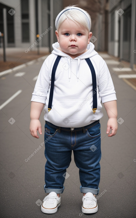 Swedish infant boy with  white hair