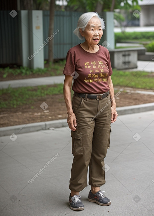 Vietnamese elderly female with  brown hair