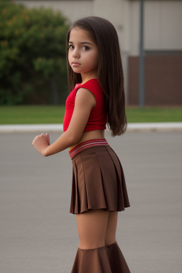 Hispanic child girl with  brown hair