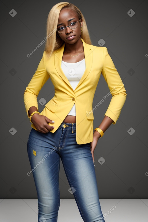 Nigerian young adult female with  blonde hair