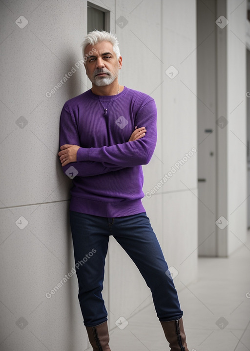 Bulgarian middle-aged male with  white hair