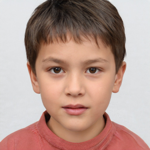 Neutral white child male with short  brown hair and brown eyes