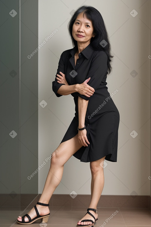 Singaporean 45 years female with  black hair