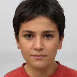 Neutral white young-adult female with short  brown hair and brown eyes