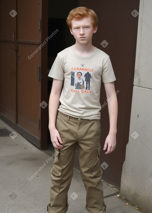 French teenager boy with  ginger hair