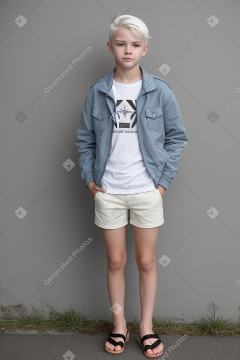 New zealand teenager boy with  white hair