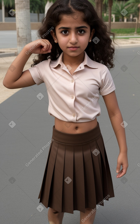 Emirati child girl with  brown hair