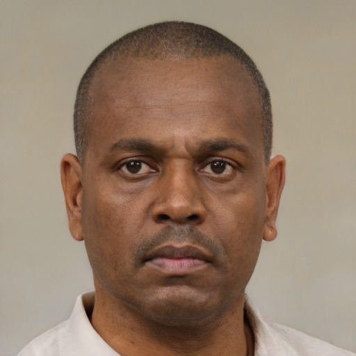 Neutral latino adult male with short  brown hair and brown eyes