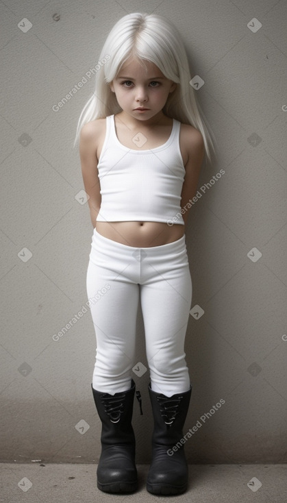 Uruguayan child girl with  white hair