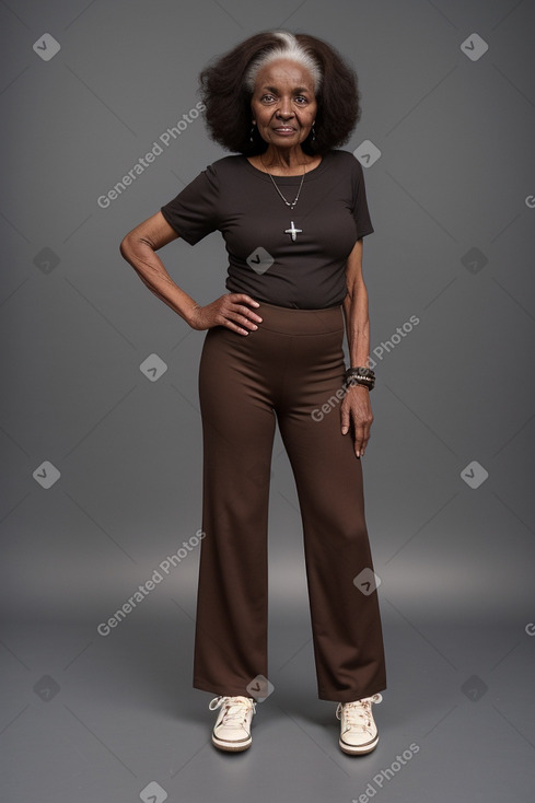 Sudanese elderly female with  brown hair