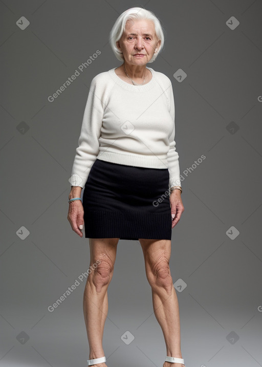 Slovak elderly female with  white hair