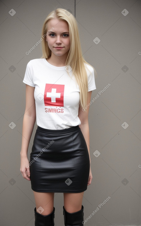 Swiss young adult female with  blonde hair