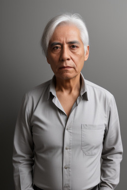 Bolivian 45 years non-binary with  gray hair