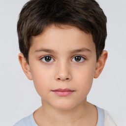 Neutral white child male with short  brown hair and brown eyes