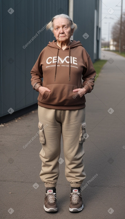 Czech elderly female with  brown hair