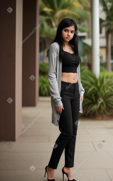 Costa rican teenager girl with  black hair