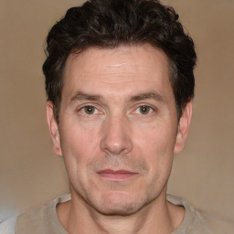 Neutral white adult male with short  brown hair and brown eyes