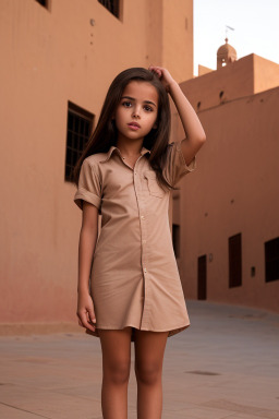 Moroccan child girl with  brown hair